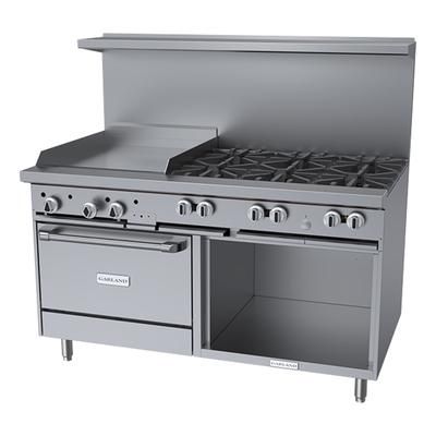 Garland G60-6G24RS LP 60" 6 Burner Commercial Gas Range w/ Griddle & Standard Ovens & Storage Base, Liquid Propane, Stainless Steel, Gas Type: LP