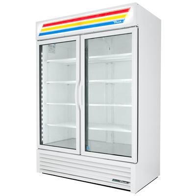 True GDM-49-HC~TSL01 WHT 54 1/8" GDM Series 2 Section Glass Door Merchandiser - 2 Left/Right Hinge Doors, 115v, White, LED Lighting, 49 Cu. Ft