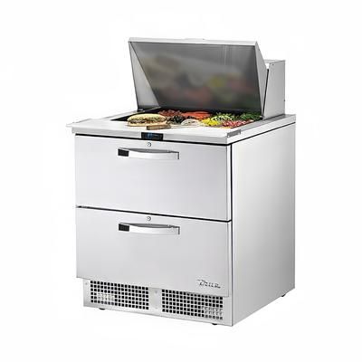 True TFP-32-12M-D-2-HC~SPEC3 32" Spec Series Sandwich/Salad Prep Table w/ Refrigerated Base, 115v, Stainless Steel | True Refrigeration