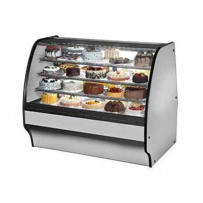 True TGM-R-59-SC/SC-S-S 59 1/4" Full Service Bakery Case w/ Curved Glass - 4 Levels, 115v, Silver | True Refrigeration