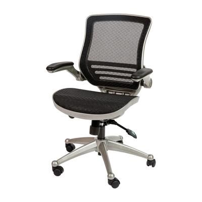 Flash Furniture BL-8801X-BK-GR-GG Executive Swivel Chair w/ Mid Back - Black Mesh Back & Seat