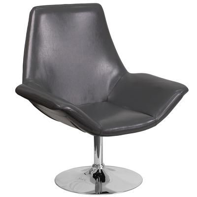 Flash Furniture CH-102242-GY-GG Hercules Sabrina Swivel Reception Arm Chair - Gray LeatherSoft Upholstery