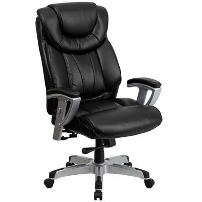 Flash Furniture GO-1534-BK-LEA-GG Swivel Big & Tall Office Chair w/ High Back - Black LeatherSoft Upholstery