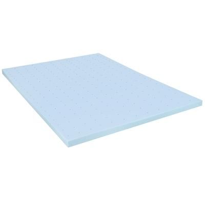 Flash Furniture MR-M35-2-T-GG 2" Twin Size Cooling Memory Foam Mattress Topper, Blue, 2 in