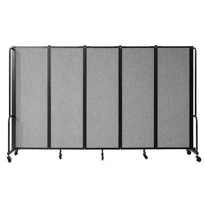 National Public Seating RDB6-5PT02 118"L Portable Room Divider w/ 5 Gray PET Panels - 6ft High