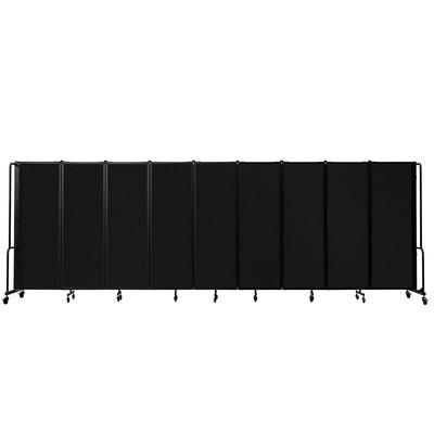 National Public Seating RDB6-9PT10 210"L Portable Room Divider w/ 9 Black PET Panels - 6ft High