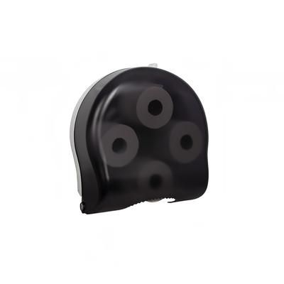 San Jamar R3900 TBK Wall Mount Carousel Toilet Paper Dispenser w/ 4 Standard Roll Capacity - Left, Plastic, Black, Black & Grey