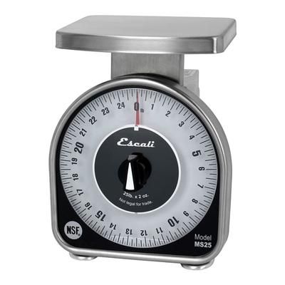 San Jamar SCMDL25 25 lb Dial Scale - 6" x 4 5/8", Stainless Steel