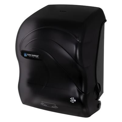 San Jamar T7490TBK Wall Mount Touchless Roll Paper Towel Dispenser - Plastic, Black Pearl, Hands-Free