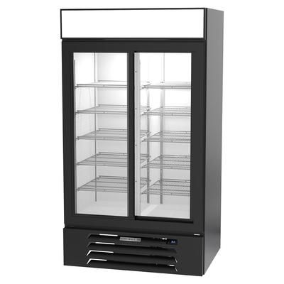 Beverage-Air MMR38HC-1-B 43 1/2" MarketMax 2 Section Glass Door Merchandiser - 2 Sliding Doors, Black, 115v