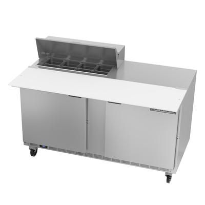 Beverage-Air SPE60HC-08C 60" Hydrocarbon Series Sandwich/Salad Prep Table w/ Refrigerated Base, 115v, Stainless Steel
