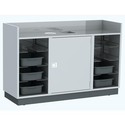 Lakeside 4615 70"L Metal Bus Cart w/ 5 Levels, Stainless, Mobile, 70" x 28" x 46-1/4", Silver