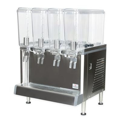 Crathco CS-4E-16-290 Refrigerated Drink Dispenser w/ (4) 2 2/5 gal Bowls, Pre Mix, 120v, (4) 2.4-gal. Bowls, Silver