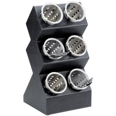 Cal-Mil 1016-6 20" 3 Section Cylinder Display - Plastic, Black