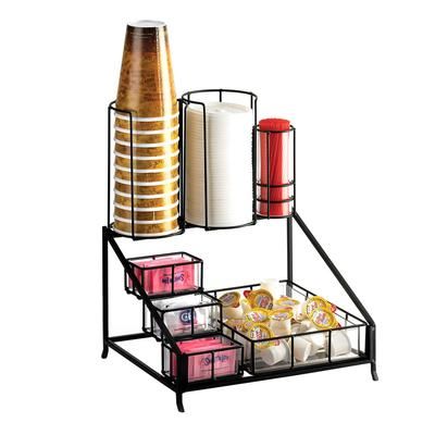 Cal-Mil 1453 Cup & Lid Organizer, 7 Compartment, All Cup Types, Black