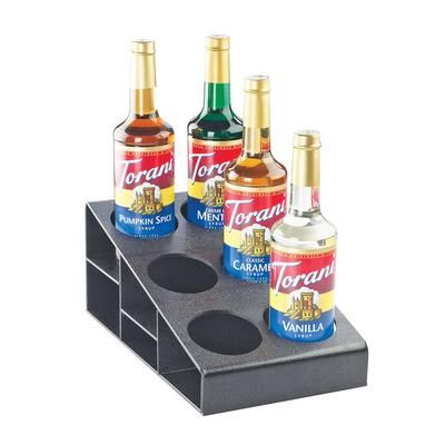 Cal-Mil 2056 Condiment Bottle Organizer w/ 6 Compartments, Black, 6 Openings, Black ABS