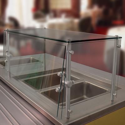 Advance Tabco GSGC-15-72 Cafeteria Style Food Shield - Glass Top Shelf, 100 lb Capacity, 15x72x18, Cafeteria-Style, 72" x 15" x 18"