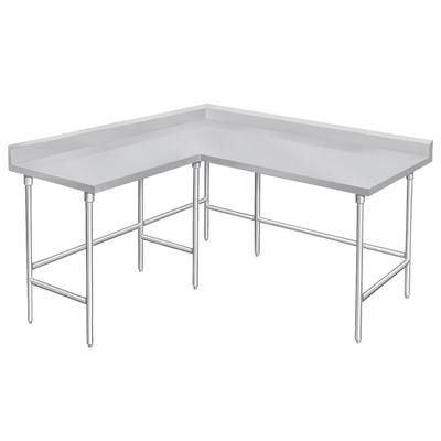 Advance Tabco KTMS-3010 R 120" Right Side Corner Work Table - 30"D, 5" Backsplash, 14 ga 304 Series Stainless Steel