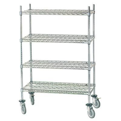 Advance Tabco MC-1836P 36" NSF 4-Tier Chrome Wire Shelf Kit - Mobile, 18"W, 64"H, Poly Stem Casters, 36" x 18" x 64", Silver