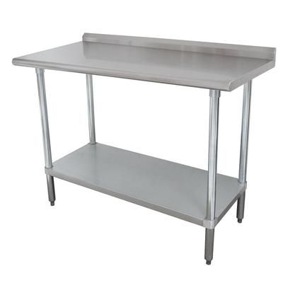 Advance Tabco SFLAG-240-X 30" 16 ga Work Table w/ Undershelf & 430 Series Stainless Steel Top, 1 1/2" Backsplash