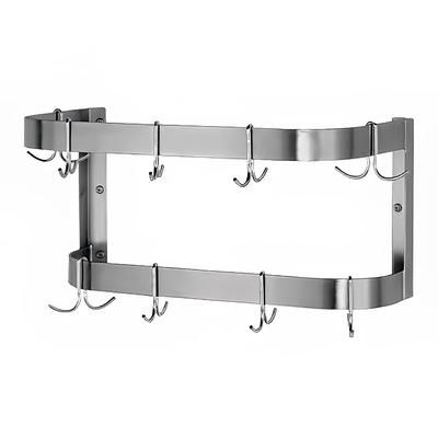 Advance Tabco SW-120 120" Wall-Mount Pot Rack w/ (18) Double Hooks, Stainless Steel, Double Bar