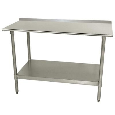 Advance Tabco TTF-305 60" 18 ga Work Table w/ Undershelf & 430 Series Stainless Steel Top, 1 1/2" Backsplash