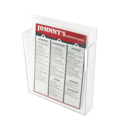 Cal-Mil 291 Wall Mount Menu Holder - 9 1/4" x 10", Acrylic, Clear