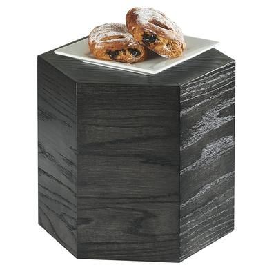 Cal-Mil 435-11-87 12" Hexagon Display Riser - 11"H, Oak, Black