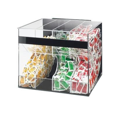 Cal-Mil 866 Condiment Organizer w/ (4) Bins - Black, 4 Sections, Clear