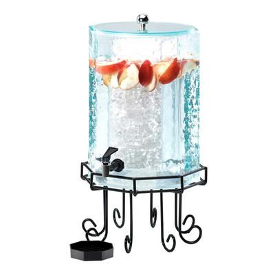 Cal-Mil 932-2 2 gal Beverage Dispenser w/ Ice Tube - Plastic Container, Black Base, Ice Chamber