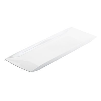 Cal-Mil PP152 23" x 7" Rectangular Platter - Porcelain, Bright White