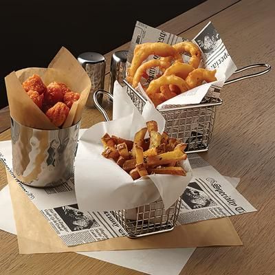 American Metalcraft PPRW1010 10" Square Fry Paper for Cups/Baskets/Cones, White