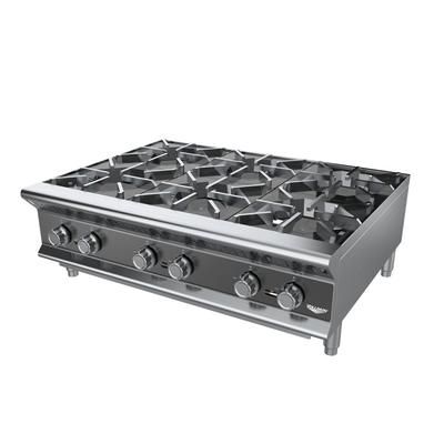 Vollrath HPG6-36 36" Countertop Manual Gas Commercial Hotplate - Convertible, Stainless Steel, Gas Type: Convertible