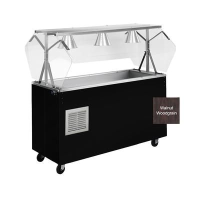 Vollrath R38961 60" Affordable Portable Cold Food Bar - 4 Pan Capacity, Floor Model, Walnut Woodgrain, Brown, 120 V