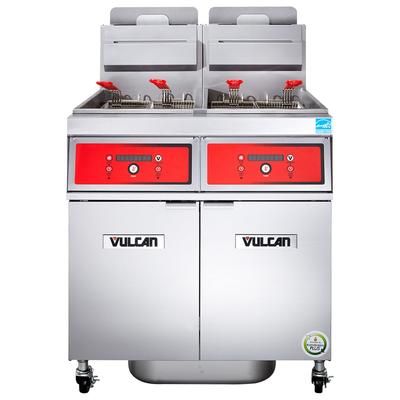 Vulcan 2VK65AF NG Commercial Gas Fryer - (2) 70 lb Vats, Floor Model, Natural Gas, Stainless Steel, Gas Type: NG