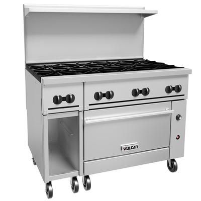 Vulcan 48C-8B NG 48" 8 Burner Commercial Gas Range w/ Convection Oven, Natural Gas, 8 Burners, Stainless Steel, Gas Type: NG