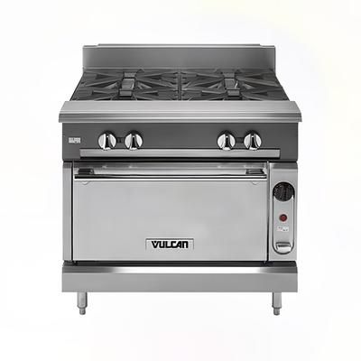 Vulcan V6B36C NG 36" 6 Burner Commercial Gas Range w/ Convection Oven, Natural Gas, 6 Burners, Stainless Steel, Gas Type: NG, 115 V