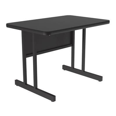 Correll CS2448-07-09-09 Rectangular Desk Height Work Station, 48"W x 24"D - Black Granite/Black T-Mold