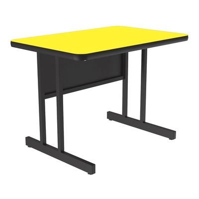 Correll CS2448-38-09-09 Rectangular Desk Height Work Station, 48"W x 24"D - Yellow/Black T-Mold