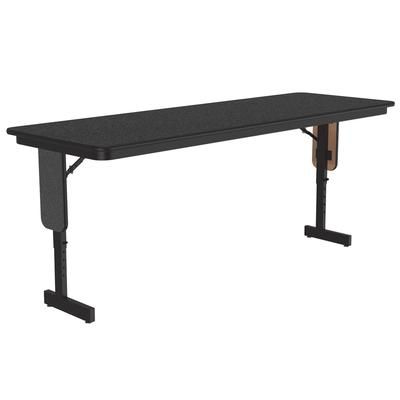 Correll SPA2472PX 07 24 x 72" Panel Leg Seminar Table, Adjusts to 32" H, Black Granite/Black