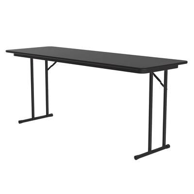 Correll ST2472PX-07 Off Set Leg Seminar Table w/ 3/4" High Pressure Top, 24 x 72", Black Granite