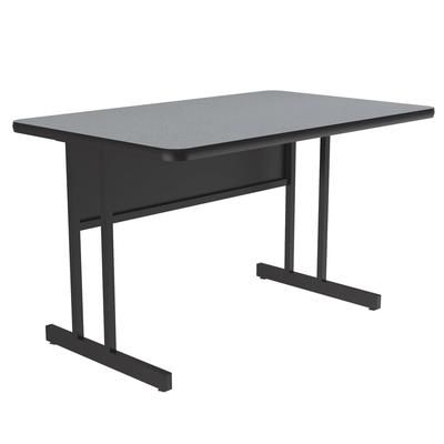 Correll WS3048-15-09-09 Rectangular Desk Height Work Station, 48"W x 30"D - Gray Granite/Black T-Mold