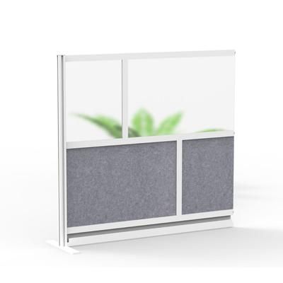 Luxor MW-5348-XFCG Modular Room Divider Add On Wall w/ PET & Acrylic Panels, 53"W x 48"H, Gray