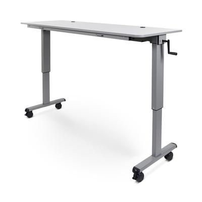 Luxor STAND-NESTC-72 72" Adjustable Flip Top Table - Steel Frame, Gray Tabletop