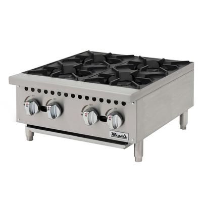 Migali C-HP-4B-24 12" Gas Hotplate w/ 2 Burners & Manual Controls, Convertible, Stainless Steel, Gas Type: LP