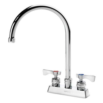 Krowne 15-302L-L-E2 Deck Mount Faucet w/ 8 1/2" Gooseneck Spout & Lever Handles - 4" Centers, 0.5 GPM