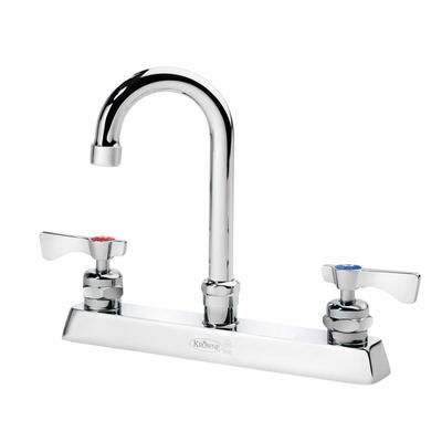 Krowne 15-525L-L-E4 Deck Mount Faucet w/ 3 1/2" Gooseneck Spout & Lever Handles - 8" Centers, 1.5 GPM