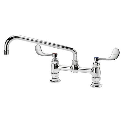 Krowne 15-812L-W-H4 Raised Deck Mount Faucet w/ 12" Swing Spout & VR Wrist Action Handles - 8" Centers, 1.5 GPM