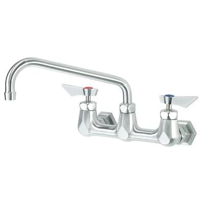 Krowne DX-810 Wall Mount Faucet w/ 10" Swing Spout - 8" Centers, Stainless Steel