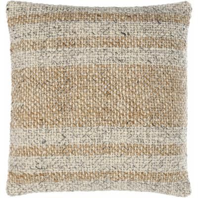Radka 20" Square Cottage Wool Ash/Tan/Pearl/Camel/Sage Throw Pillow - Boutique Rugs